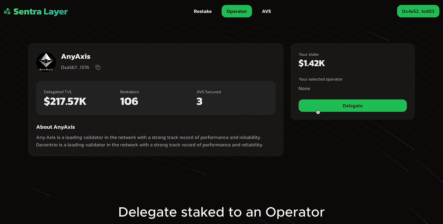 Sentra Restaking Protocol 1